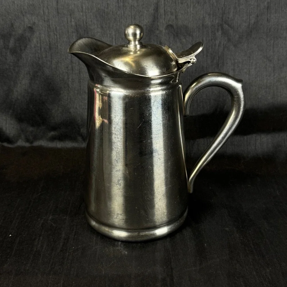Vintage Brandware IS-20 Coffee Tea Pot 18-8 Stainless Steel Japan Hinged Lid
